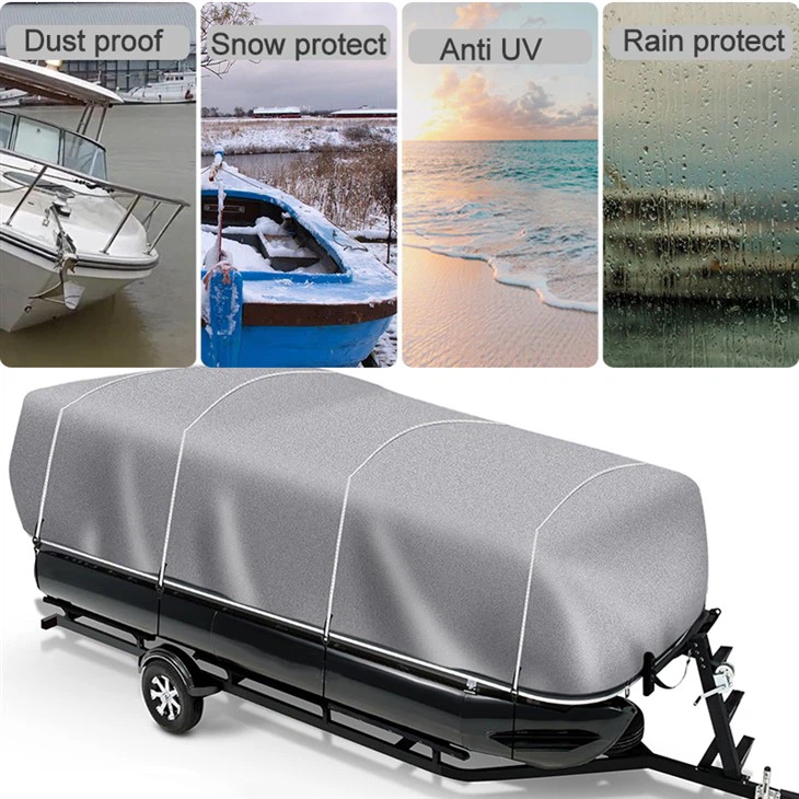 Heavy-Duty 600D Fabric Pontoon Boat Cover With Total Weather Protection best